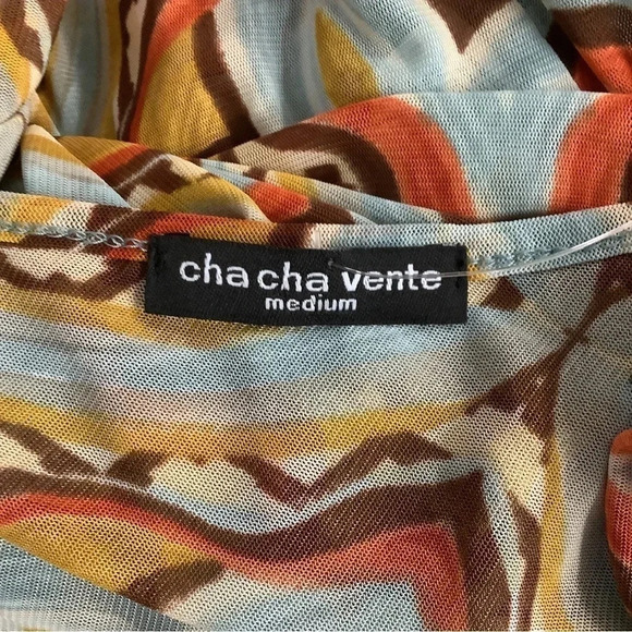 Cha Cha Vente Size Medium Hi Low Style Mesh Top. New Without Tag - Picture 4 of 5